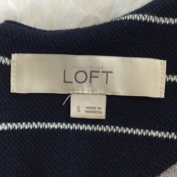 LOFT Knit Striped Top with Lace Sleeves Sz S - Picture 6 of 10